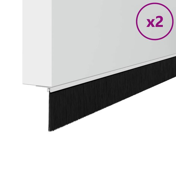 vidaXL Schroefbare Deurborstelafsluitingen 2 pcs Wit 100 cm