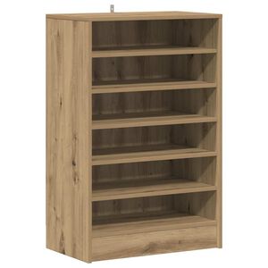 vidaXL Schoenenkast 60x35x92 cm bewerkt hout artisanaal eikenkleur