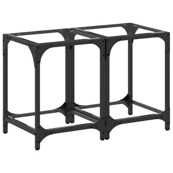 vidaXL Salontafel met transparant glazen blad 30x30x40 cm staal