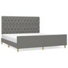 vidaXL Bedframe zonder matras stof donkergrijs 160x200 cm