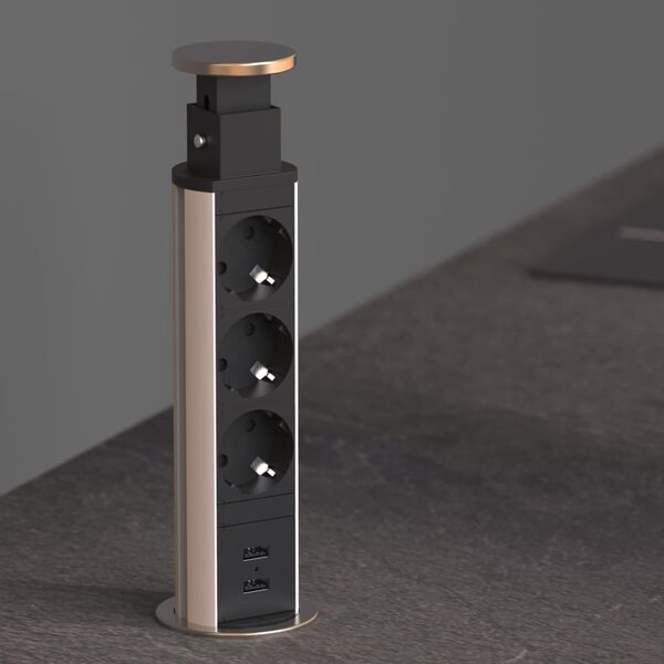 SCH&Uuml;TTE Stopcontact inbouw drievoudig E1 zwart