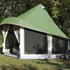 vidaXL Familie Tipi Tent met dak Groen 404 x 370 x 270 cm
