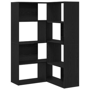 vidaXL Kledingkast 6-laags 85 x 85 x 140 cm Bewerkt hout Zwart Eiken