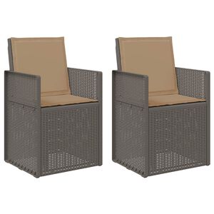vidaXL Tuin Eetstoelen 2 st Lichtgrijs en Taupe PP