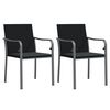 vidaXL Tuinstoelen 2 st met kussens 56x59x84 cm poly rattan zwart