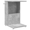 vidaXL Bijzettafel met wiel Beton Grijs 40 x 35 x 60 cm Bewerkt hout