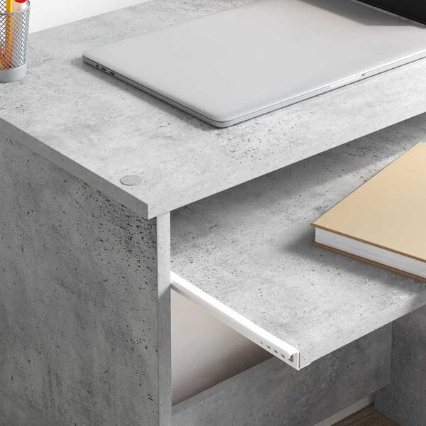 vidaXL Bureau met lade Beton Grijs 120,5 x 44 x 88,5 cm Bewerkt hout