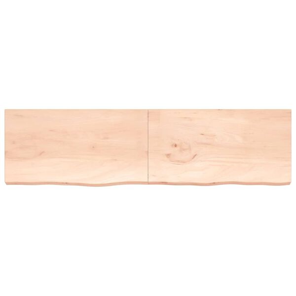 vidaXL Wandschap 220x60x(2-6) cm onbehandeld massief eikenhout
