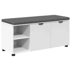 vidaXL Halbank met kussen Effen Wit 100 x 38 x 46 cm