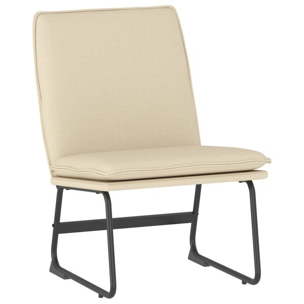 vidaXL Loungestoel 52x75x76 cm stof cr&egrave;mekleurig