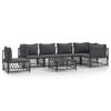 vidaXL 7-delige Loungeset met kussens staal antracietkleurig