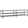 vidaXL Tv-meubel 200x30x50 cm bewerkt hout metaal grijs sonoma eiken