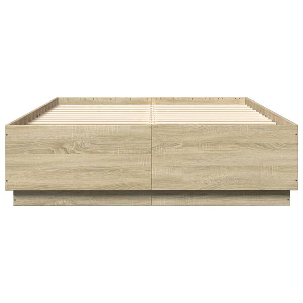 vidaXL Bedframe bewerkt hout sonoma eikenkleurig 140x200 cm