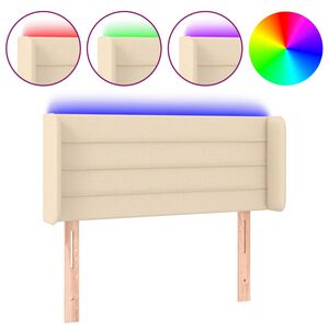 vidaXL Hoofdbord LED 83x16x78/88 cm stof cr&egrave;mekleurig