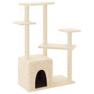 vidaXL Kattenmeubel met sisal krabpalen 107,5 cm cr&egrave;mekleurig