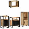 vidaXL Badkamermeubelset 4 st Bruin en zwart Massief Mango Hout