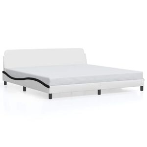 vidaXL Bedframe "Dover" kunstleer wit en zwart 200x200 cm