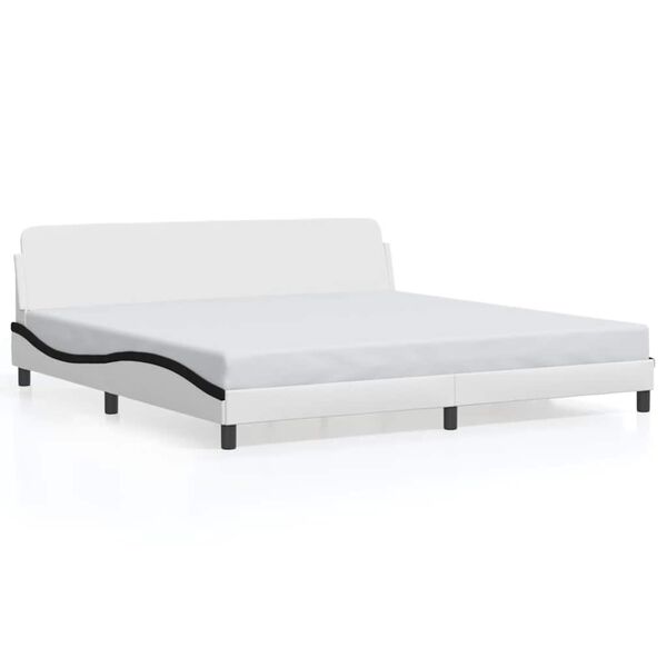 vidaXL Bedframe "Dover" kunstleer wit en zwart 200x200 cm