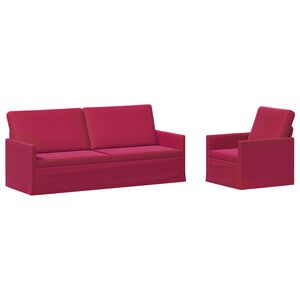 vidaXL Bankstel 2 pcs Wijnrood fluweel