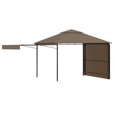 vidaXL Prieel met uitschuifbare daken 180 g/m² 3x3x2,75 m taupe