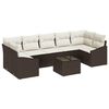 vidaXL Bankstel 8 st Bruin en Cr&egrave;me poly rattan