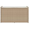vidaXL Opbergbank met kussen voor buiten 100 cm poly rattan beige