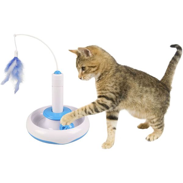 FLAMINGO Kattenspeelgoed met veer en bal 18 cm