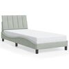 vidaXL Bedframe met LED zonder matras "Hanko" fluweel lichtgrijs 90x190 cm