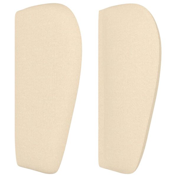 vidaXL Hoofdbord met randen 163x23x78/88 cm stof cr&egrave;mekleurig