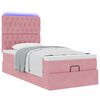 vidaXL Ottoman bed met matrassen en LED's 80x200cm fluweel roze