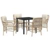 vidaXL Tuin eettafelset 5 st Beige poly rattan