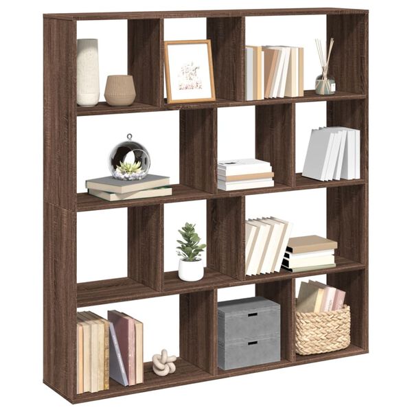 vidaXL Boekenkast 132x29x141,5 cm bewerkt hout bruin eikenkleur