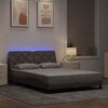 vidaXL Bedframe met LED zonder matras 140x200 cm stof taupe
