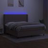 vidaXL Boxspring met matras en LED stof taupe 160x200 cm