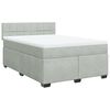 vidaXL Boxspring met matras fluweel lichtgrijs 160x200 cm
