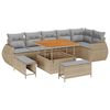 vidaXL Tuinbankenset 9 pcs Beige poly rattan