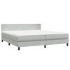 vidaXL Boxspring met matras en LED fluweel lichtgrijs 180x220 cm