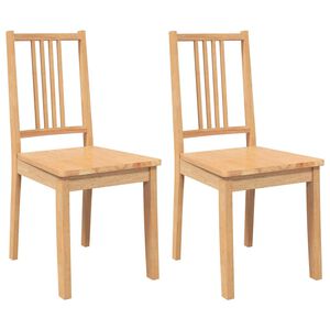 vidaXL Eetkamerstoelen 2 st massief hout naturel rubber