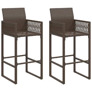 vidaXL Tuinbarkrukken 2 st poly rattan bruin