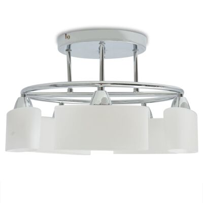 vidaXL Plafondlamp met ellipsvormige glazen kappen 5xE14 200W