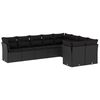 vidaXL 9-delige Loungeset met kussens poly rattan zwart