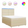 vidaXL Boxspring met matras stof cr&egrave;mekleurig 160x200 cm