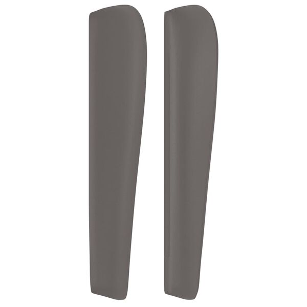 vidaXL Hoofdbord met randen 163x23x118/128 cm kunstleer grijs