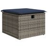 vidaXL Tuinkruk met kussen Grijs 55 x 55 x 37 cm poly rattan