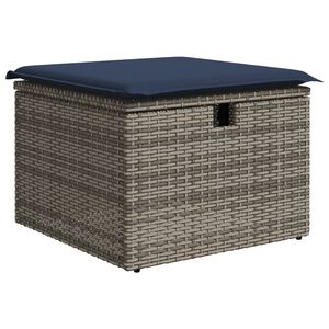 vidaXL Tuinkruk met kussen Grijs 55 x 55 x 37 cm poly rattan