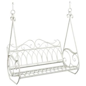 vidaXL Schommelbank Staal 112 x 60 x 126,5 cm Antiek wit
