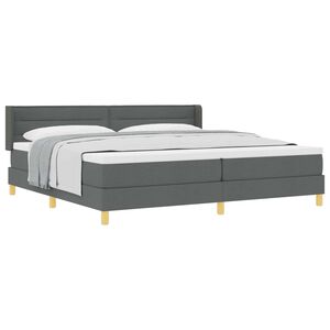 vidaXL Boxspringbed met matras Donkergrijs 200 x 200 cm Polyester