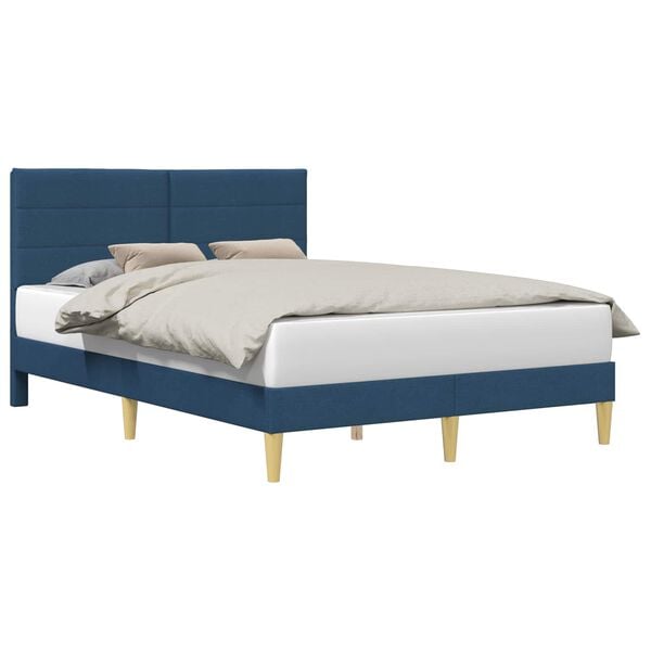 vidaXL Bedframe met hoofdeinde Blauw 160 x 200 cm Stof