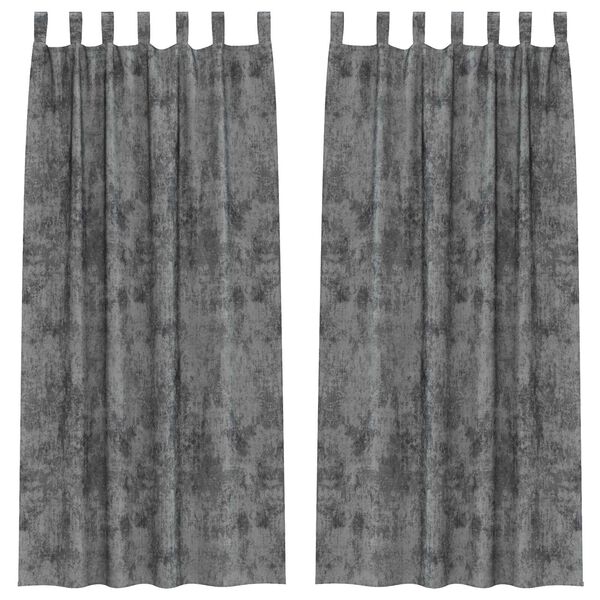 vidaXL Velvet Gordijnen met gordijnen 2 pcs Grijs 225 x 140 cm Fluweel