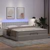 vidaXL Ottoman bed met matrassen en LED's 200x200cm kunstleer